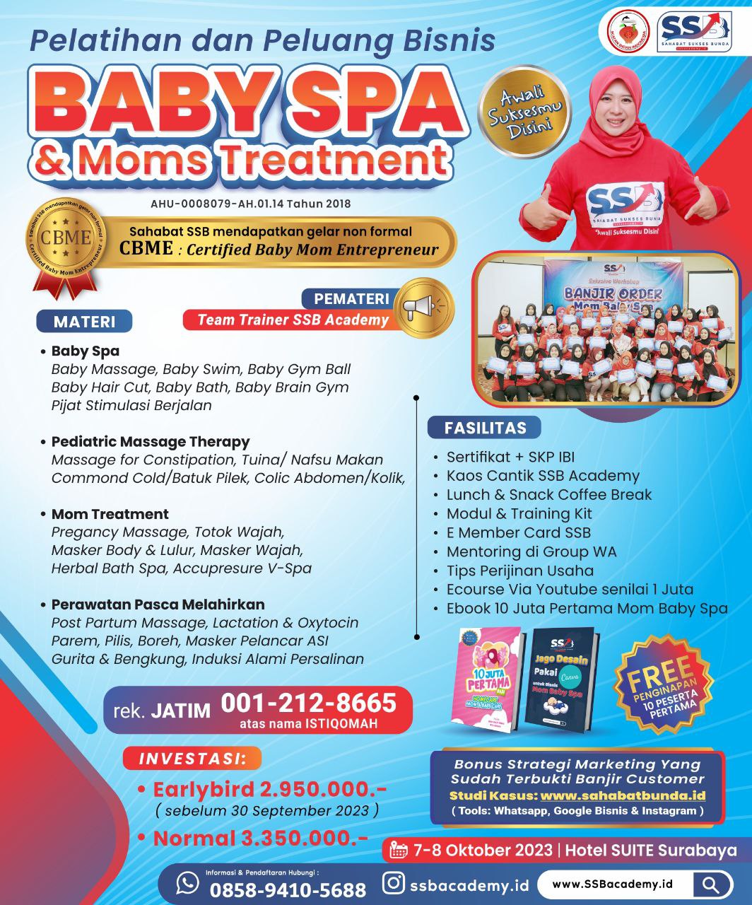 Pelatihan Baby Spa Bersertifikat di Kepulauan Yapen Bersertifikat CBME ( Certified Baby Moms Entrepreneur )